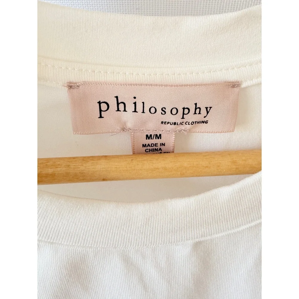 Philosophy‎ Mixed Media Eyelet Dress Womens White Medium
